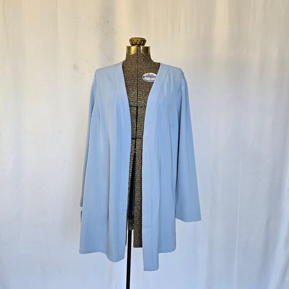 CLEO Womens Perfect Pale Blue Petite  Open-Front Blazer 10p - Picture 1 of 9